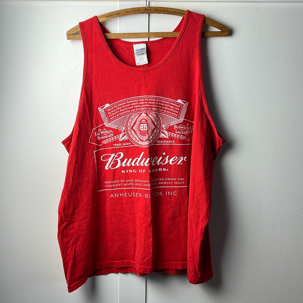 Vintage Budweiser King of Beers 🍺 Red XL Tank Top